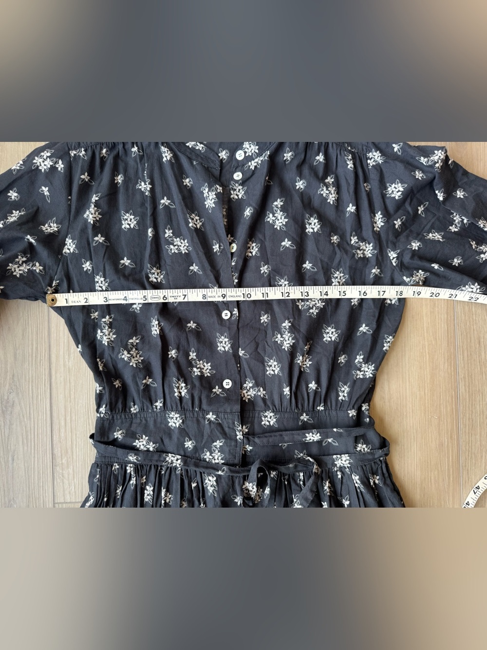Warm NYC Montessori Dress Black Floral sz 2(6-8US) Cotton Button Front Midi EUC - Picture 15 of 16